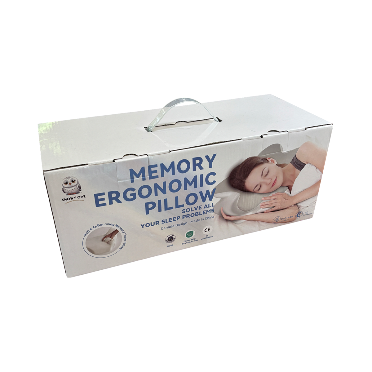 Snow Owl Memory Ergonomic Pillow