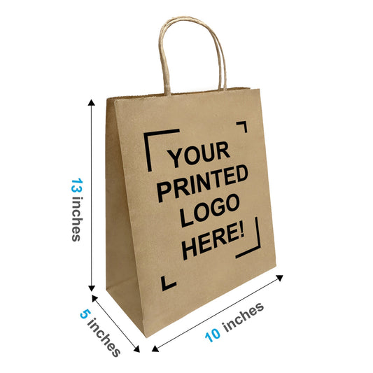 Debbie, 10x5x13 inches, Kraft Paper Bags, with Twisted Handle, Full Color Custom Print