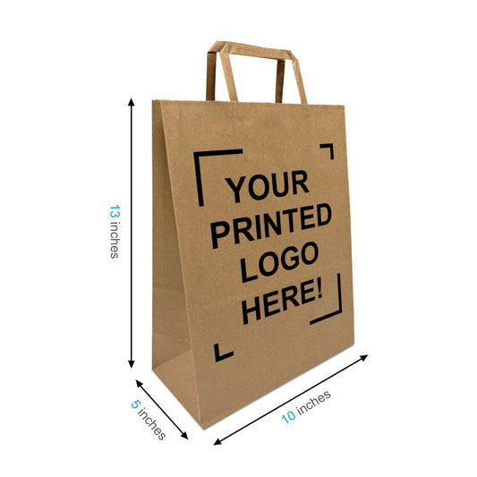 Debbie, 10x5x13 inches, Kraft Paper Bags, with Flat Handle, Full Color Custom Print