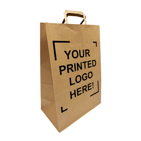 Simba, 12x7x17 inches, Kraft Paper Bags, with Flat Handle, Full Color Custom Print